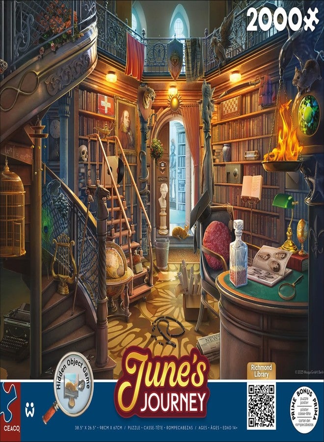 Ceaco - June's Journey - The Library - 2000 Piece Puzzle for Adults - Challenging and Perfect for Game Nights - Finished Puzzle Size 38.5 x 26.5 - Image 3